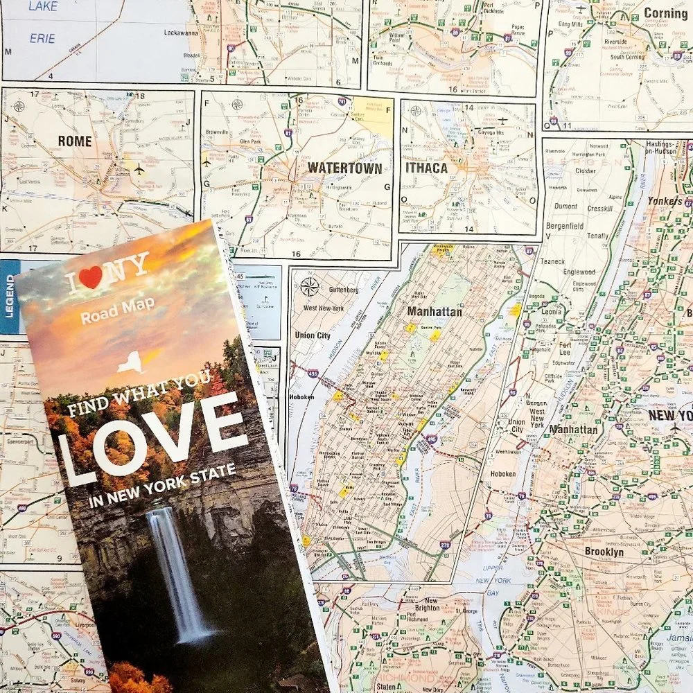 I Love New York State Complete Full Road Map Highways, Routes, Roads 26"x36'' - Picture 1 of 8